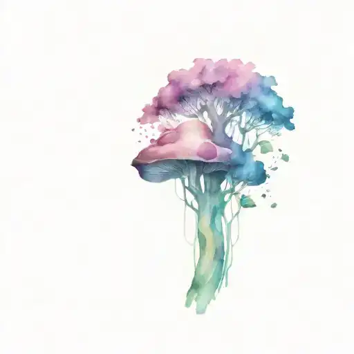 Mushroon And Tree Of Life In Nature Inspired