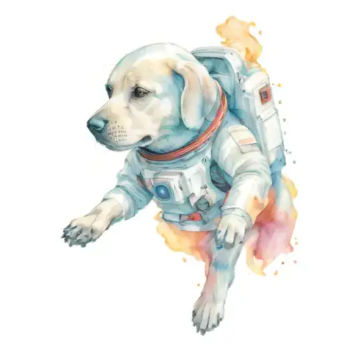 Astronaut Dog With Black Hole