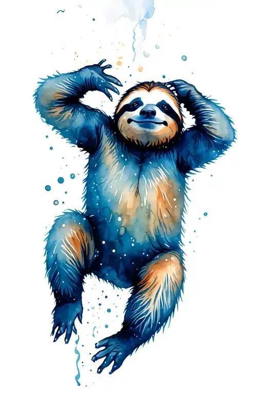 Surfing Sloth Peacefully Hanging