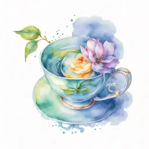 Tempest In A Teacup Watercolor