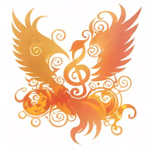 Celtic Knot Phoenix With Music Notes And Mother Daughter