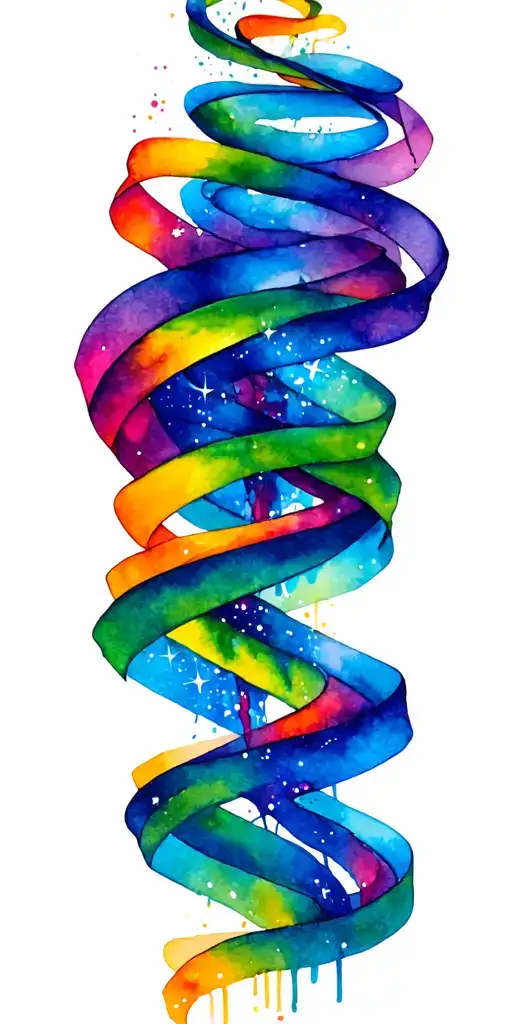 Whispy Rainbow Ribbons With Sparkles