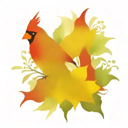 Cardinal On A Poinsettia Bouquet