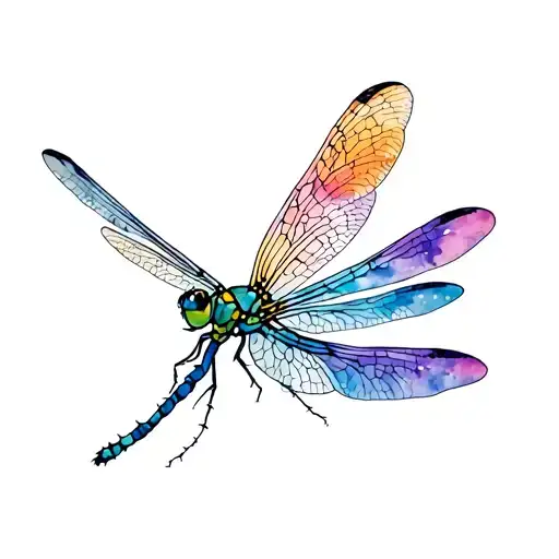 Dragonfly Landing Spread Over Sholder