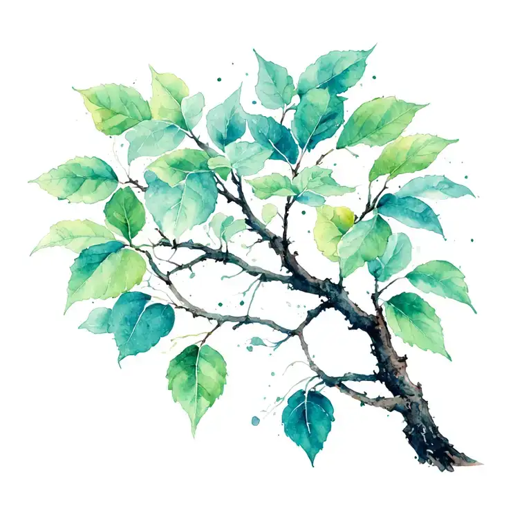 Fig Tree Watercolor Style Tattoo Sylvia Plath