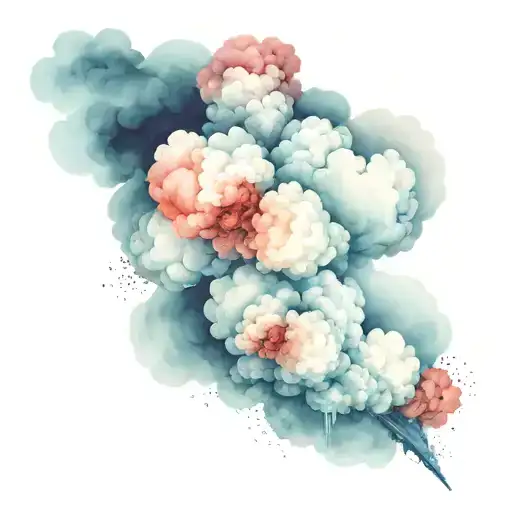 Realistic World Explosion Cloud With Red