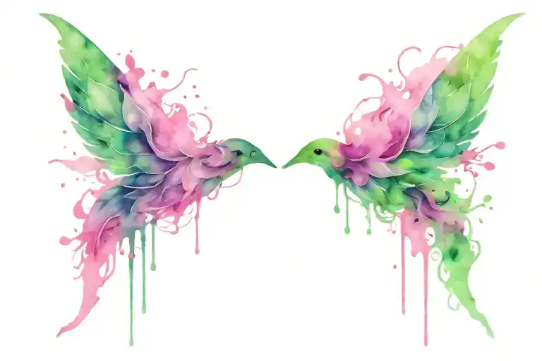 Wicked Tatoo Defying Gravity Pretty Pink And Green