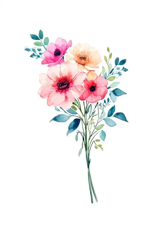 Watercolor Flower Bouquet