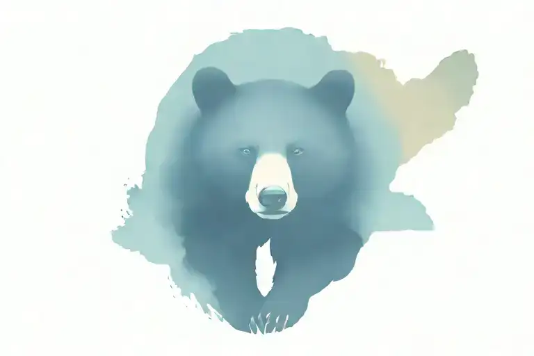 Black Bear In Front Of An Outline Of West Virginia