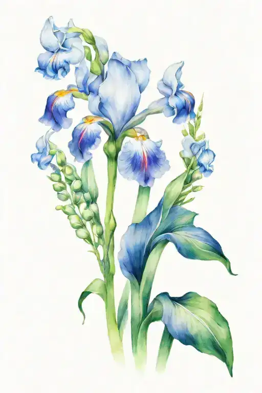 Iris And Lily Of The Valley Flower