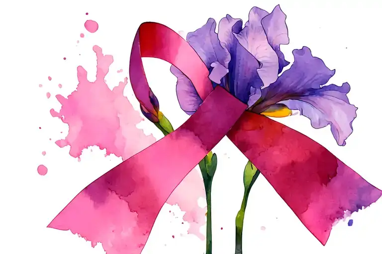 Iris Flower Breast Cancer Ribbon