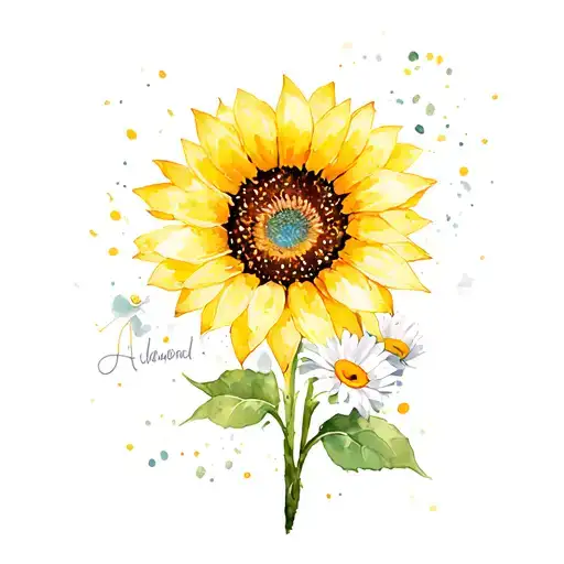 Sunflower And Daisy