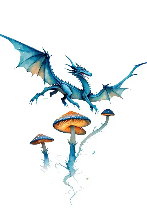 Skyrim Blackreach Flying Dragon And Giant Glowing Mushrooms