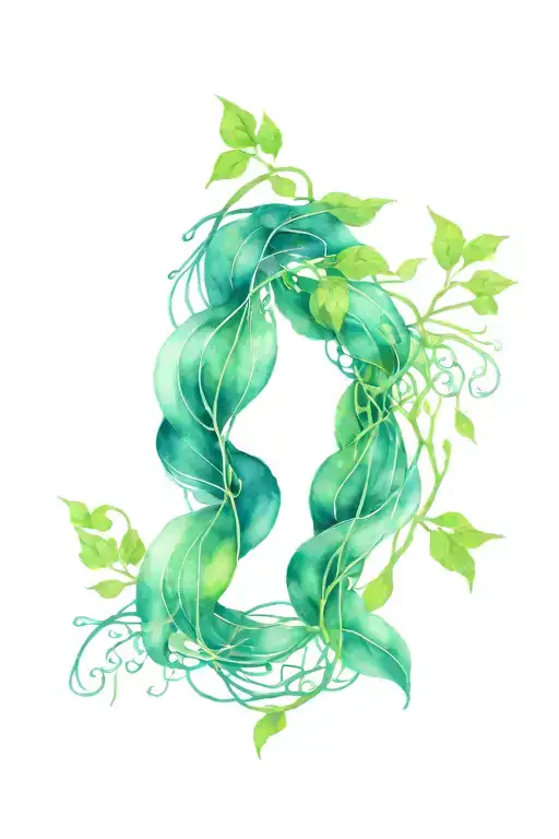 Green Vines Wrapping With Background Colour