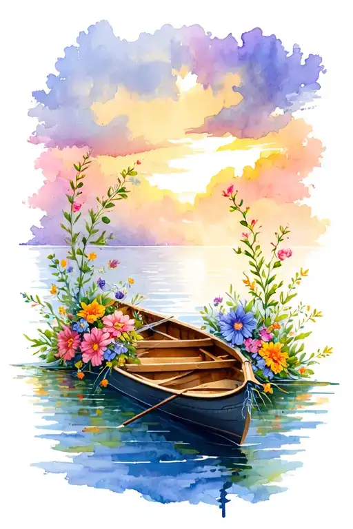 Rowing Boat With Flowers