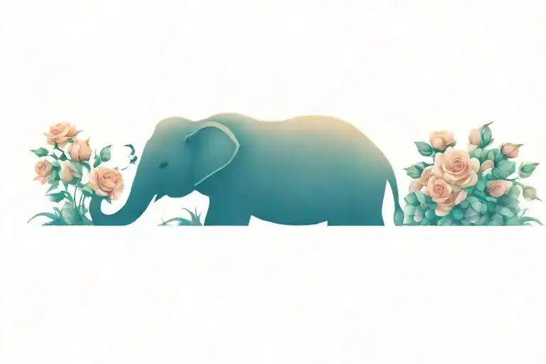 Elephant With Roses