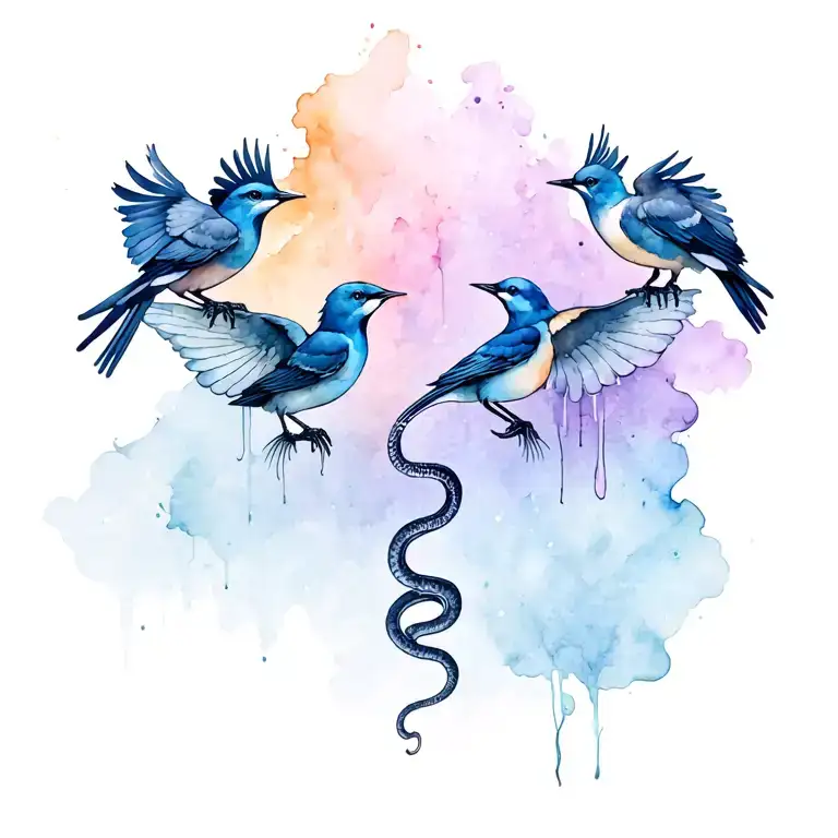 Birds Going Down My Spine With A Snake In The Middle