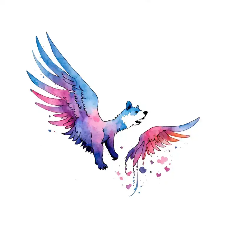 Male Black Bear Angel Wings Spread