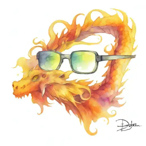 Dragon Listening To Music With Glasses