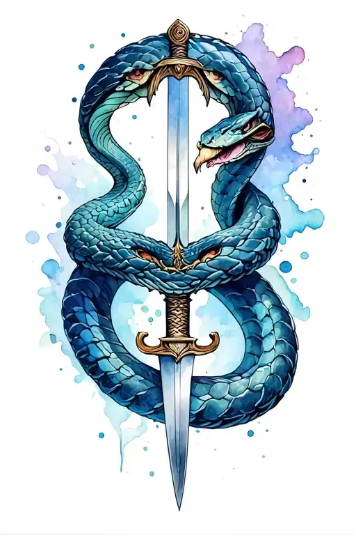 Sword And Snake Wrapped