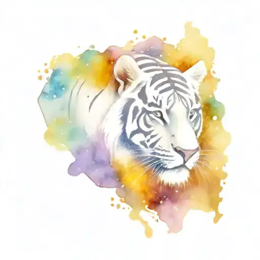 Blue And Purple Tiger With Galaxy Inside