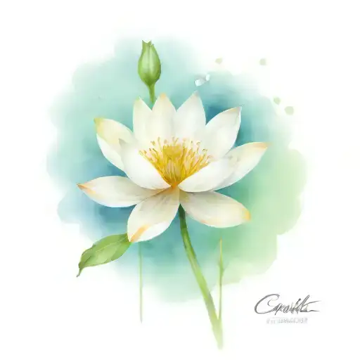 Water Lilly And Poppy Blooming