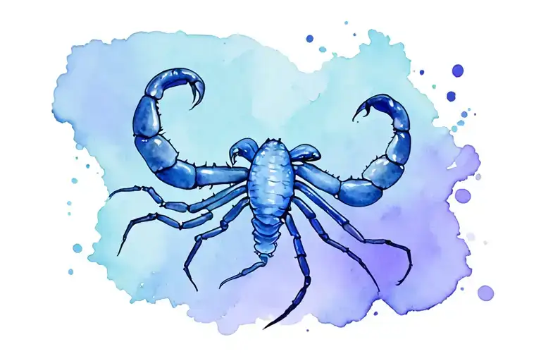 The Sign Of Cancer On Aquarell Mystic Style