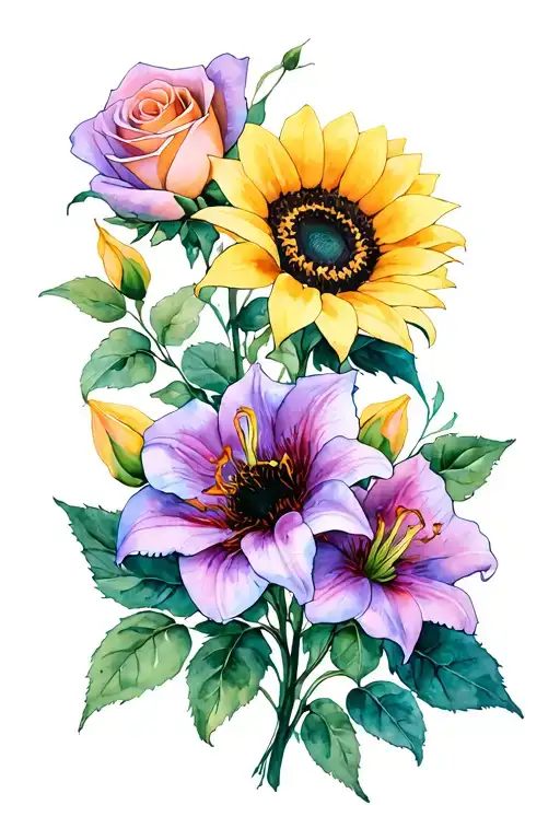 Sunflowers Stargazer Lillies Yellow Roses Celtic Knots