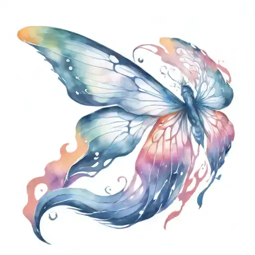 Falling Wings Of A Butterfly On Fire