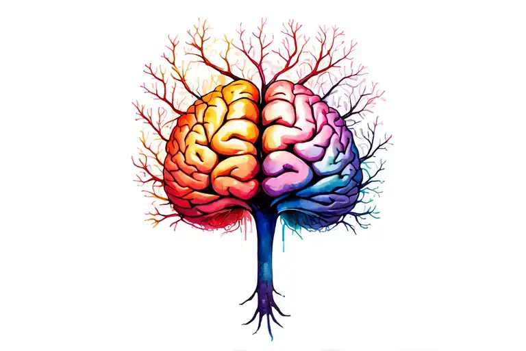 Brain Neurons Forming A Tree Of Artistic Things