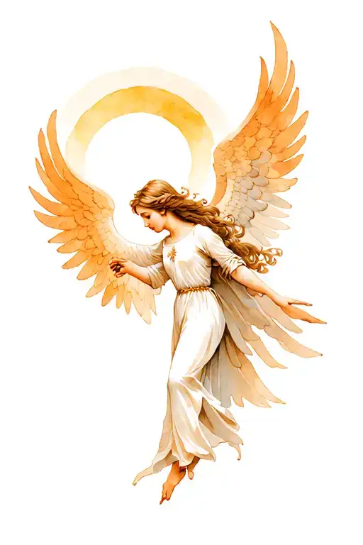 Angel In Graphic Style Tattoo Aesthetic