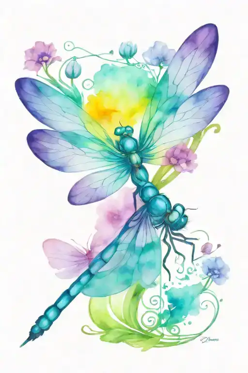 Dragonfly Resting With Talitha Koum On Tail