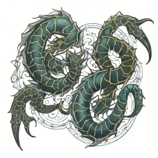 Scorpio And Pisces Symbol Intertwined