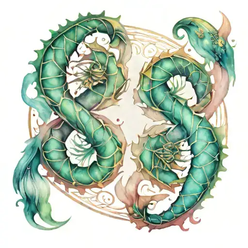 Scorpio And Pisces Symbol Intertwined