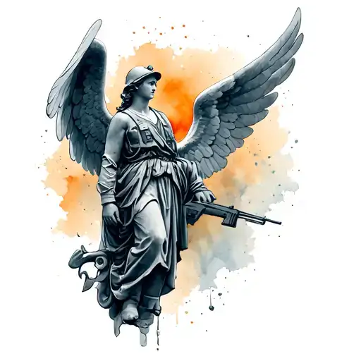 Military Memorial With Angel