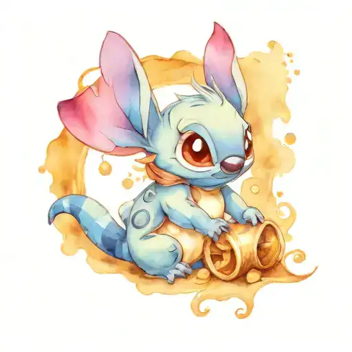 Stitch Holding A Scroll