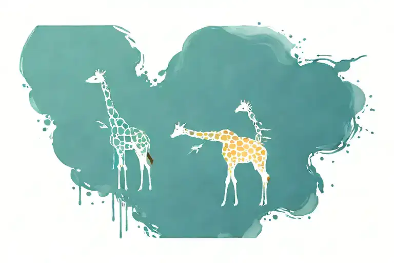 Mother Daughter Giraffe