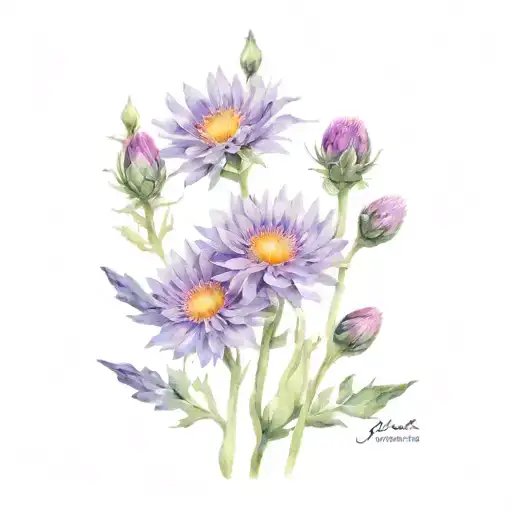 Asters And Violet Flowers Representing My Children