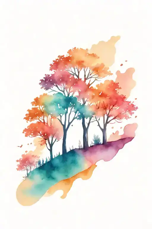 Couples Tattoo Country Trees