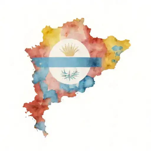 The Map Of The Country Of Argentina Combined With I His Flag