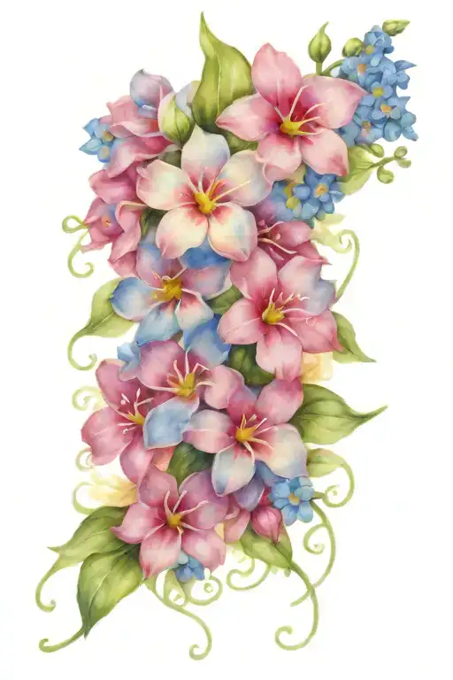 Vine Flowers Forget Me Nots