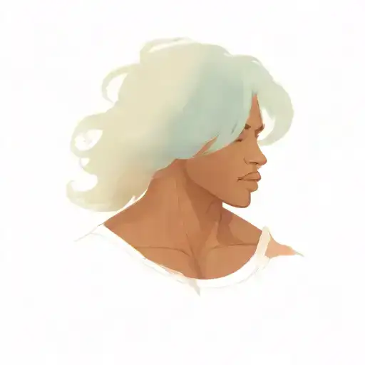 Muscular Black Boy With Super Long Wavy Hair