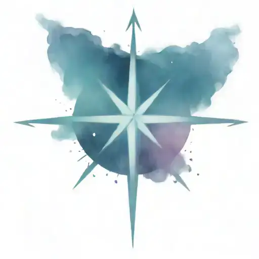 Compass Rose Galaxy Blue Purple