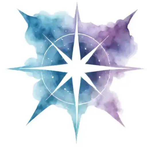 Compass Rose Galaxy Blue Purple