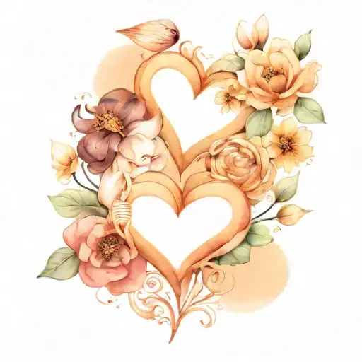 Beautiful Mom And Dad Heart Line