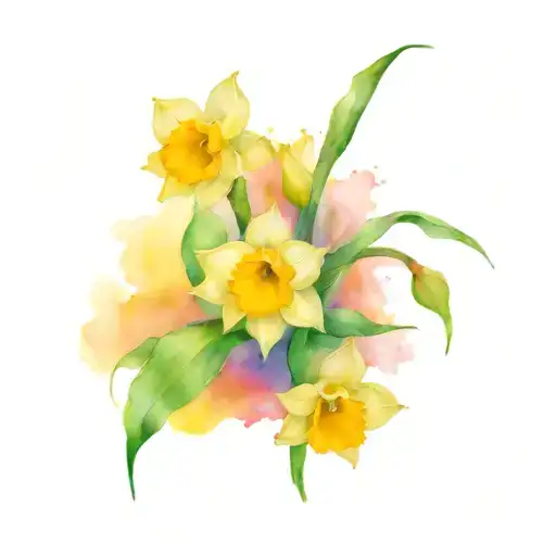 Daffodil And Rose Growing