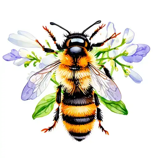 Bee And Snowdrop Flower