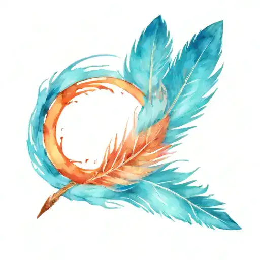 Thunderbird Feather With Ligthning