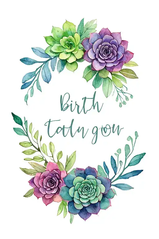 Birth Flower Bouquet Bow Of Succulents