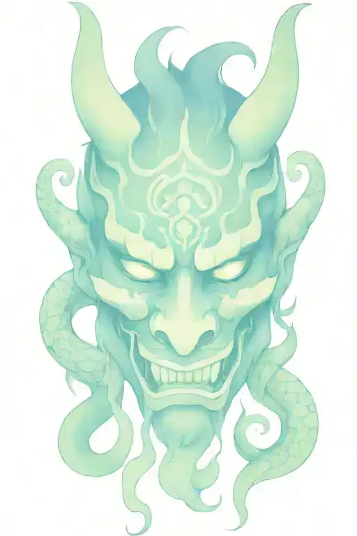 Oni Mask With Snake